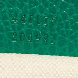 Pre Owned Gucci Green Leather Medium Dionysus Bamboo Top Handle Bag