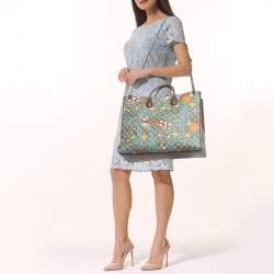 Pre Owned Gucci x Disney Multicolor Donald Duck GG Supreme Canvas and Leather Interlocking G Shopping Tote