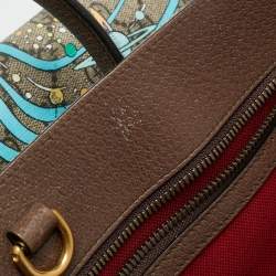 Pre Owned Gucci x Disney Multicolor Donald Duck GG Supreme Canvas and Leather Interlocking G Shopping Tote