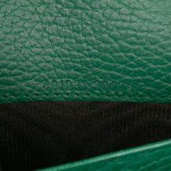 Pre Owned Gucci Green Mini Leather Dionysus Wallet on Chain