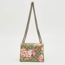 Pre Owned Gucci Old Rose/Beige GG Supreme Canvas Mini Blooms Dionysus Shoulder Bag