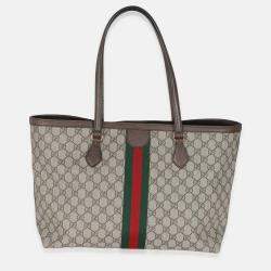 Pre Owned Gucci Beige GG Supreme Canvas Medium Ophidia Tote