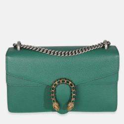 Pre Owned Gucci Emerald Pebbled Calfskin Small Dionysus Shoulder Bag