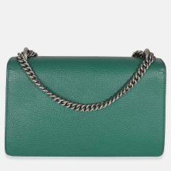 Pre Owned Gucci Emerald Pebbled Calfskin Small Dionysus Shoulder Bag