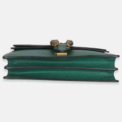 Pre Owned Gucci Emerald Pebbled Calfskin Small Dionysus Shoulder Bag