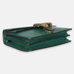 Pre Owned Gucci Emerald Pebbled Calfskin Small Dionysus Shoulder Bag