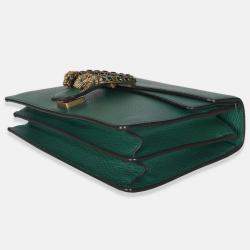 Pre Owned Gucci Emerald Pebbled Calfskin Small Dionysus Shoulder Bag