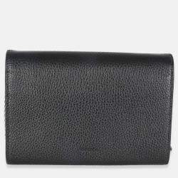 Pre Owned Gucci Black Dollar Calfskin Dionysus Chain Wallet