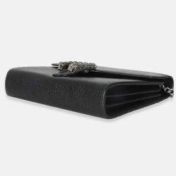 Pre Owned Gucci Black Dollar Calfskin Dionysus Chain Wallet