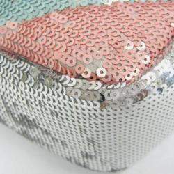 Pre Owned Gucci GG Marmont Leather Spangles Shoulder Bag Gold Silver Pink Gold Green