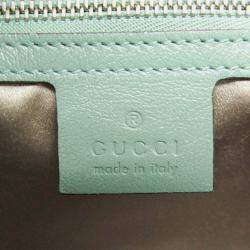 Pre Owned Gucci GG Marmont Leather Spangles Shoulder Bag Gold Silver Pink Gold Green