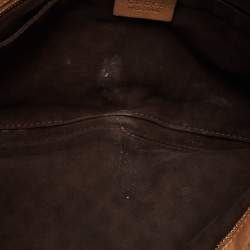 Pre Owned Gucci Brown Perforated Leather Malika Studded Clutch