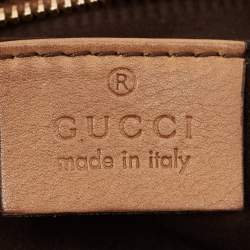 Pre Owned Gucci Brown Perforated Leather Malika Studded Clutch