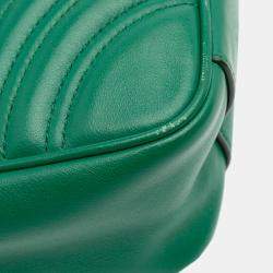 Pre Owned Gucci Green Medium GG Marmont Matelasse Leather Shoulder Bag