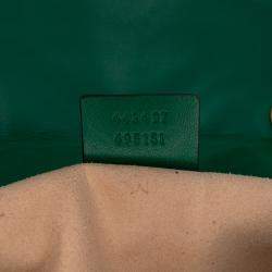 Pre Owned Gucci Green Medium GG Marmont Matelasse Leather Shoulder Bag