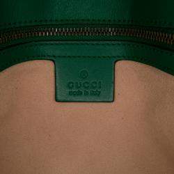 Pre Owned Gucci Green Medium GG Marmont Matelasse Leather Shoulder Bag