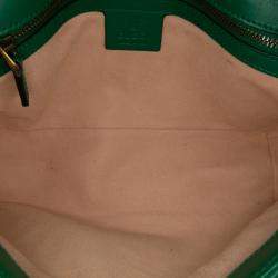 Pre Owned Gucci Green Medium GG Marmont Matelasse Leather Shoulder Bag