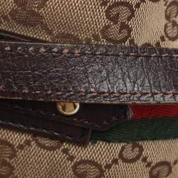 Pre Owned Gucci Beige/Brown GG Canvas and Leather Jolicoeur Tote