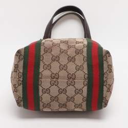Pre Owned Gucci Beige/Brown GG Canvas and Leather Jolicoeur Tote
