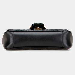 Pre Owned Gucci Black Small GG Marmont Matelasse Leather Shoulder Bag