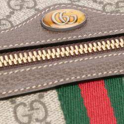 Pre Owned Gucci Brown GG Supreme Ophidia Crossbody