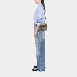 Pre Owned Gucci Brown GG Supreme Ophidia Crossbody