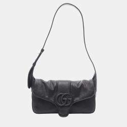 Pre Owned Gucci Black Small Goatskin Aphrodite Shoulder Bag