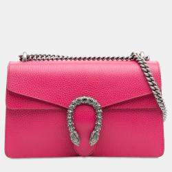 Pre Owned Gucci Pink Small Leather Dionysus Shoulder Bag