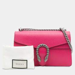 Pre Owned Gucci Pink Small Leather Dionysus Shoulder Bag
