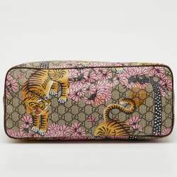 Pre Owned Gucci Multicolor GG Supreme Canvas Bengal Tiger Print Tote