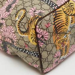 Pre Owned Gucci Multicolor GG Supreme Canvas Bengal Tiger Print Tote