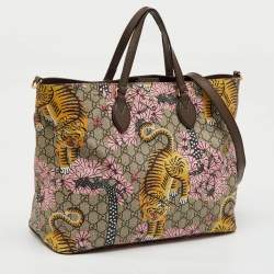 Pre Owned Gucci Multicolor GG Supreme Canvas Bengal Tiger Print Tote