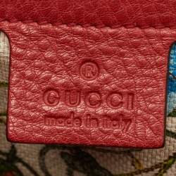 Pre Owned Gucci Red Leather Medium New Bamboo Top Handle Bag
