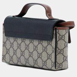 Pre Owned Gucci Brown Mini GG Supreme Padlock Satchel