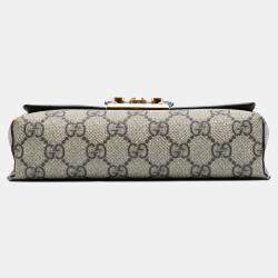 Pre Owned Gucci Brown Mini GG Supreme Padlock Satchel
