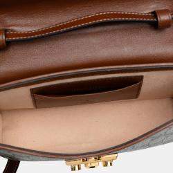 Pre Owned Gucci Brown Mini GG Supreme Padlock Satchel