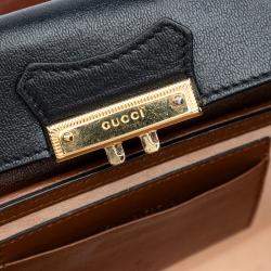 Pre Owned Gucci Brown Mini GG Supreme Padlock Satchel