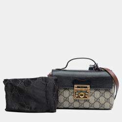 Pre Owned Gucci Brown Mini GG Supreme Padlock Satchel