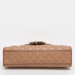 Pre Owned Gucci Beige Guccissima Leather Medium Emily Chain Shoulder Bag