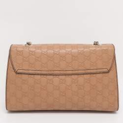 Pre Owned Gucci Beige Guccissima Leather Medium Emily Chain Shoulder Bag
