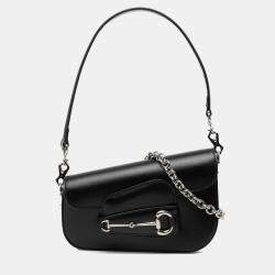 Pre Owned Gucci Brown Mini Leather Asymmetric Horsebit 1955 Satchel