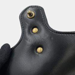 Pre Owned Gucci Gg Marmont Mini Backpack In Leather Black