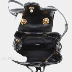 Pre Owned Gucci Gg Marmont Mini Backpack In Leather Black