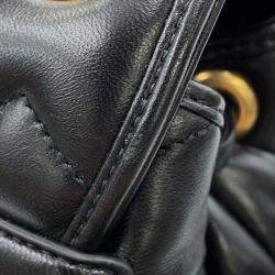 Pre Owned Gucci Gg Marmont Mini Backpack In Leather Black