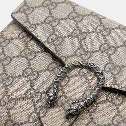 Pre Owned Gucci Brown GG Supreme Dionysus Chain Wallet