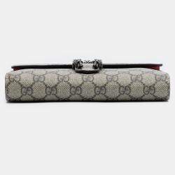 Pre Owned Gucci Brown GG Supreme Dionysus Chain Wallet