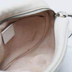 Pre Owned Gucci White Mini GG Marmont Matelasse Leather Crossbody