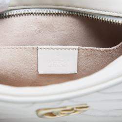 Pre Owned Gucci White Mini GG Marmont Matelasse Leather Crossbody