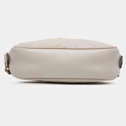 Pre Owned Gucci White Mini GG Marmont Matelasse Leather Crossbody