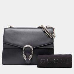 Pre Owned Gucci Black Medium Leather Dionysus Shoulder Bag